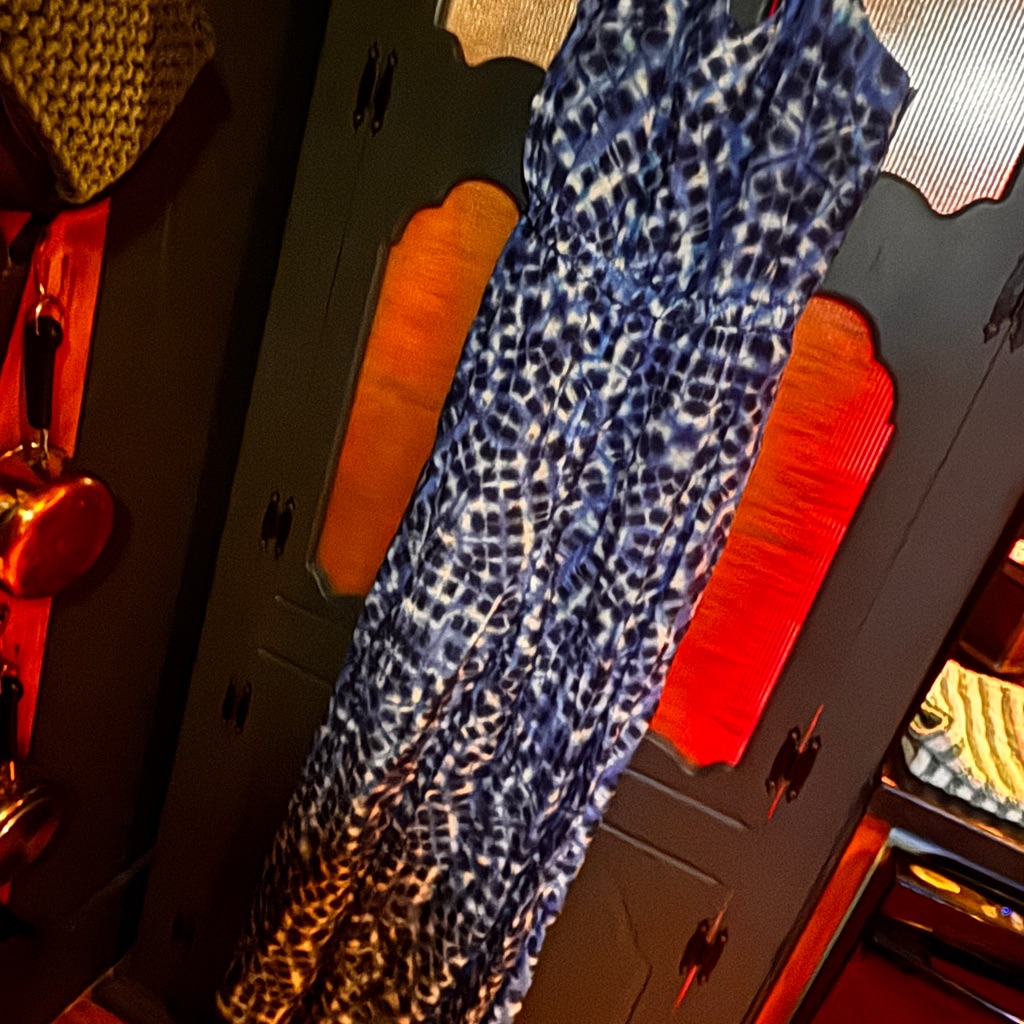 Sea Folly : Blue Cotton-Silk Jumpsuit